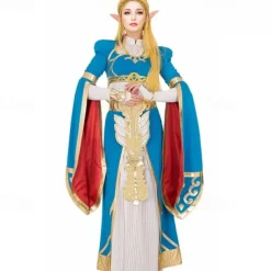 The Legend of Zelda Zelda Cosplay Wigs Women's Asymmetrical Braid 31 inch Heat Resistant Fiber Plaited Natural Straight Yellow Teen Adults' Anime Wig Halloween Wig