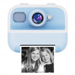 The new children's camera Polaroid camera takes photos records videos and prints immediately. The camera has high-definition pixels