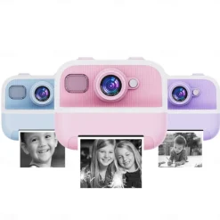 The new children's camera Polaroid camera takes photos records videos and prints immediately. The camera has high-definition pixels