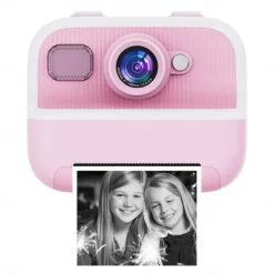 The new children's camera Polaroid camera takes photos records videos and prints immediately. The camera has high-definition pixels