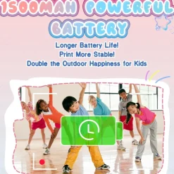 The new children's camera Polaroid camera takes photos records videos and prints immediately. The camera has high-definition pixels