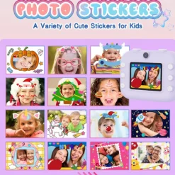 The new children's camera Polaroid camera takes photos records videos and prints immediately. The camera has high-definition pixels