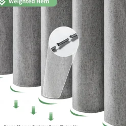 Thick Linen Fabric Shower Curtain, Heavy Duty Luxury Decorative Shower Curtains for Bathroom and Bathtubs, Classic Hotel Spa Quality Design, Waterproof & Washable