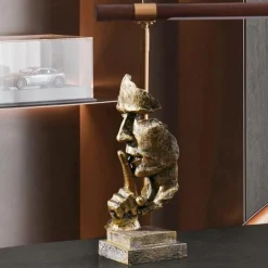 Thinker Statue - Silence is Gold Modern Decor Creative Abstract Art Figurine Resin Sculptures Decoration Room Home Study Office for Men Desktop Ornament