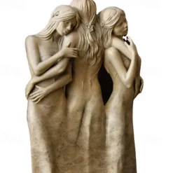 Three Goddess Embracing Statue, Handmade Resin Goddess Figurine Decor, Modern Statue for Home Living Room Office Decor, for Women