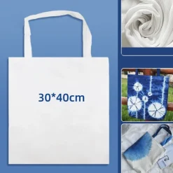 Tie Dyed Clothes Handkerchiefs Pure Cotton White T-Shirts Short Sleeves Plant Blue Dyed Scarves Pillows Wax Dyed White Cloth Square Scarves Tools