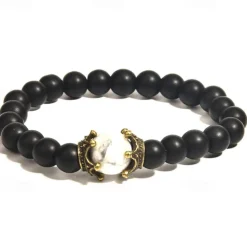 tiger eye bracelet set therapy hematite magnetic bracelets bracelets bring luck crown king queen natural stone beads couple bracelet for men women (a)