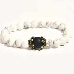 tiger eye bracelet set therapy hematite magnetic bracelets bracelets bring luck crown king queen natural stone beads couple bracelet for men women (a)