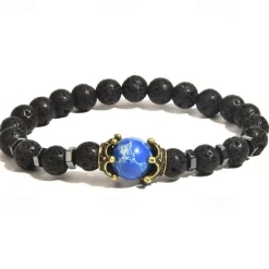 tiger eye bracelet set therapy hematite magnetic bracelets bracelets bring luck crown king queen natural stone beads couple bracelet for men women (a)