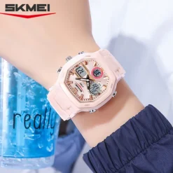 Time Beauty Fashion Multi functional Student Watch Electronic Watch Sports 3 Time Display Electronic Watch