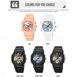 Time Beauty Fashion Multi functional Student Watch Electronic Watch Sports 3 Time Display Electronic Watch