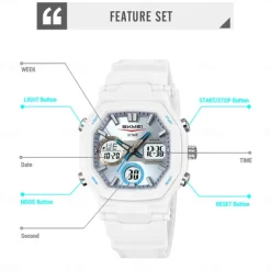 Time Beauty Fashion Multi functional Student Watch Electronic Watch Sports 3 Time Display Electronic Watch