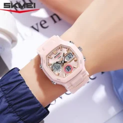 Time Beauty Fashion Multi functional Student Watch Electronic Watch Sports 3 Time Display Electronic Watch