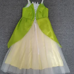 Tinker Bell Fairytale Princess Tiana Flower Girl Dress Theme Party Costume Tulle Dresses Girls' Movie Cosplay Cosplay Halloween Green Dress Halloween Carnival Masquerade World Book Day Costumes