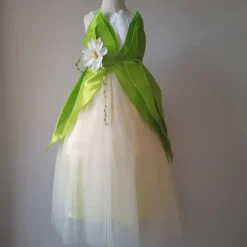 Tinker Bell Fairytale Princess Tiana Flower Girl Dress Theme Party Costume Tulle Dresses Girls' Movie Cosplay Cosplay Halloween Green Dress Halloween Carnival Masquerade World Book Day Costumes