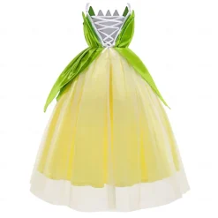Tinker Bell Fairytale Princess Tiana Flower Girl Dress Theme Party Costume Tulle Dresses Girls' Movie Cosplay Cosplay Halloween Green Dress Halloween Carnival Masquerade World Book Day Costumes