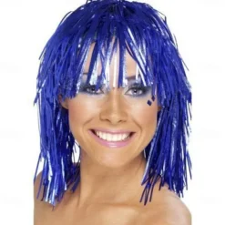 Tinsel Wigs Fancy Dress Shiny Party Wig Metallic Cosplay Supplies