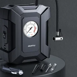 Tire Inflator Portable Air Compressor, 12v Dc Air Pump for Car Tires with Digital Pressure Gauge 150psi and Emergency Led Light, Tire Pump for Car Bicycle Motorcycle Basketball and Other Inflatables