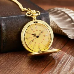 To My Husband Pocket Watch Black Engraved Timepiece with Chain, Romantic Gift for Him from Wife, Anniversary Keepsake