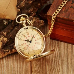 To My Husband Pocket Watch Black Engraved Timepiece with Chain, Romantic Gift for Him from Wife, Anniversary Keepsake