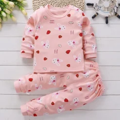 Toddler Boys 2 Pieces Pajama Sets Long Sleeve AB022 AB01 AB04 Animal Cartoon Crewneck Spring Fall Daily Home 3-7 Years