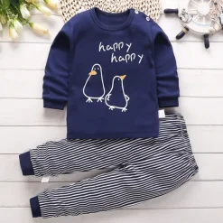 Toddler Boys 2 Pieces Pajama Sets Long Sleeve AB022 AB01 AB04 Animal Cartoon Crewneck Spring Fall Daily Home 3-7 Years