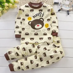 Toddler Boys 2 Pieces Pajama Sets Long Sleeve AB022 AB01 AB04 Animal Cartoon Crewneck Spring Fall Daily Home 3-7 Years