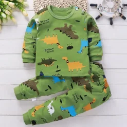 Toddler Boys 2 Pieces Pajama Sets Long Sleeve AB022 AB01 AB04 Animal Cartoon Crewneck Spring Fall Daily Home 3-7 Years