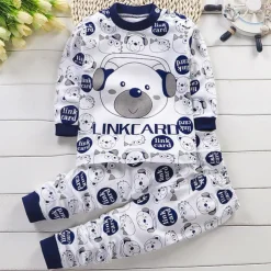 Toddler Boys 2 Pieces Pajama Sets Long Sleeve AB022 AB01 AB04 Animal Cartoon Crewneck Spring Fall Daily Home 3-7 Years