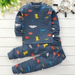 Toddler Boys 2 Pieces Pajama Sets Long Sleeve AB022 AB01 AB04 Animal Cartoon Crewneck Spring Fall Daily Home 3-7 Years