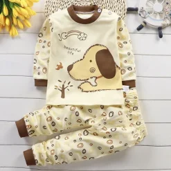 Toddler Boys 2 Pieces Pajama Sets Long Sleeve AB022 AB01 AB04 Animal Cartoon Crewneck Spring Fall Daily Home 3-7 Years