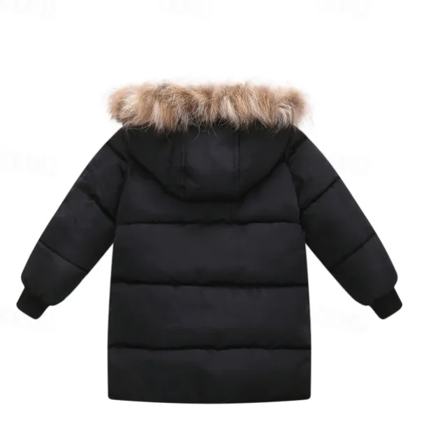 Toddler Boys Down Coat Outerwear Solid Color Long Sleeve Zipper Coat Adorable Daily Black Army Green Winter Fall 3-7 Years