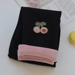 Toddler Girls' Fleece Lined Leggings Floral Active Outdoor 7-13 Years Fall Taro purple Black Pink