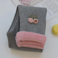 Toddler Girls' Fleece Lined Leggings Floral Active Outdoor 7-13 Years Fall Taro purple Black Pink