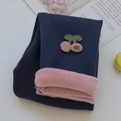 Toddler Girls' Fleece Lined Leggings Floral Active Outdoor 7-13 Years Fall Taro purple Black Pink