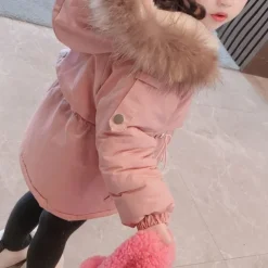 Toddler Girls' Parka Solid Color Fashion Outdoor Cotton Coat Outerwear 3-7 Years Fall Black Pink Blue