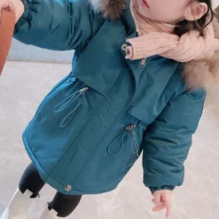 Toddler Girls' Parka Solid Color Fashion Outdoor Cotton Coat Outerwear 3-7 Years Fall Black Pink Blue