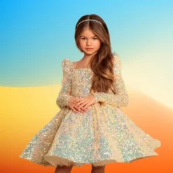 Toddler Girls' Party Dress Sequin Short Sleeve Performance Mesh Cute Princess Polyester Above Knee Sheath Dress Tulle Dress Summer Spring Fall 3-7 Years Red