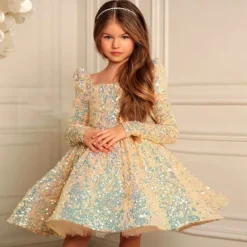 Toddler Girls' Party Dress Sequin Short Sleeve Performance Mesh Cute Princess Polyester Above Knee Sheath Dress Tulle Dress Summer Spring Fall 3-7 Years Red