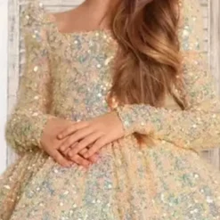 Toddler Girls' Party Dress Sequin Short Sleeve Performance Mesh Cute Princess Polyester Above Knee Sheath Dress Tulle Dress Summer Spring Fall 3-7 Years Red