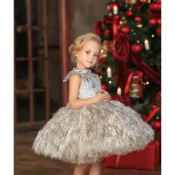 Toddler Girls' Party Dress Sequin Sleeveless Performance Mesh Cute Princess Polyester Above Knee Sheath Dress Tulle Dress Summer Spring Fall 3-7 Years Champagne Pink