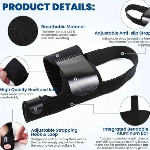 Toe Separator For Bunion Relief, (Fit Up To 100kg) Bunion Corrector For Women And Men Big Toe Pain Relief Set, Day & Night 24hrs Support Big Toe Straightener, Big Toe Hammer Bunion