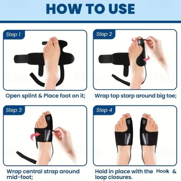 Toe Separator For Bunion Relief, (Fit Up To 100kg) Bunion Corrector For Women And Men Big Toe Pain Relief Set, Day & Night 24hrs Support Big Toe Straightener, Big Toe Hammer Bunion