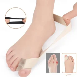 Toe Separator with Elastic Band for Bunion Relief and Toe Alignment, Comfortable and Adjustable Gel Toe Straightener for Foot Pain Support