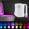 Toilet Night Light PIR Motion Sensor Toilet Lights LED Washroom Night Lamp 16/8 Colors Toilet Bowl Lighting For Bathroom Washroom