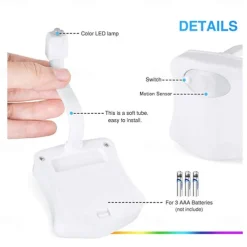 Toilet Night Light PIR Motion Sensor Toilet Lights LED Washroom Night Lamp 16/8 Colors Toilet Bowl Lighting For Bathroom Washroom