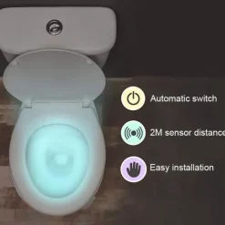 Toilet Night Light PIR Motion Sensor Toilet Lights LED Washroom Night Lamp 16/8 Colors Toilet Bowl Lighting For Bathroom Washroom