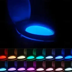 Toilet Night Light PIR Motion Sensor Toilet Lights LED Washroom Night Lamp 16/8 Colors Toilet Bowl Lighting For Bathroom Washroom