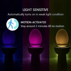 Toilet Night Light PIR Motion Sensor Toilet Lights LED Washroom Night Lamp 16/8 Colors Toilet Bowl Lighting For Bathroom Washroom