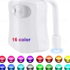 Toilet Night Light PIR Motion Sensor Toilet Lights LED Washroom Night Lamp 16/8 Colors Toilet Bowl Lighting For Bathroom Washroom
